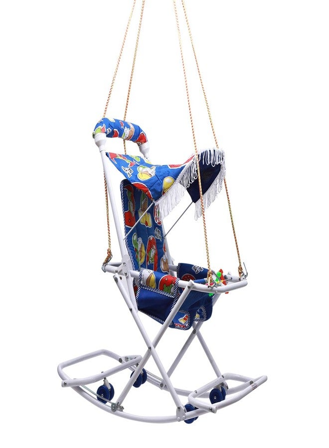 Maanit Baby Stroller Cum Swing for Newborn Baby 0-3 Years Old Kids (Blue) - Image 2