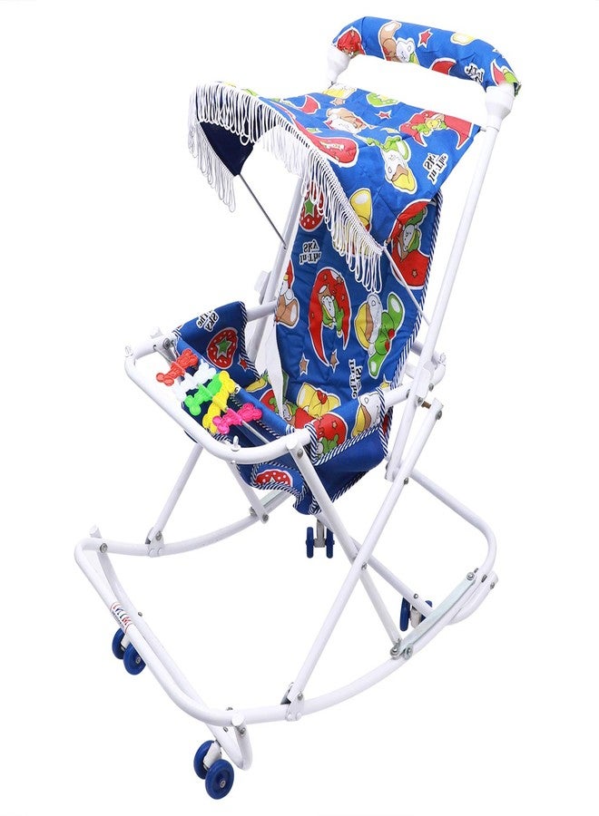 Maanit Baby Stroller Cum Swing for Newborn Baby 0-3 Years Old Kids (Blue) - Image 1