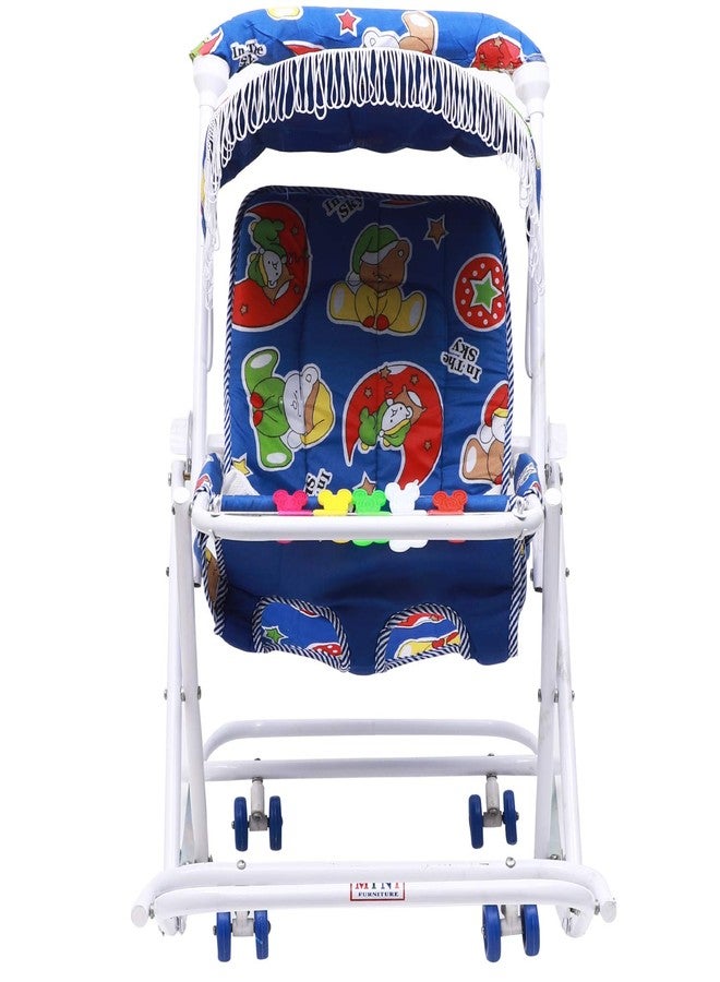 Maanit Baby Stroller Cum Swing for Newborn Baby 0-3 Years Old Kids (Blue) - Image 5