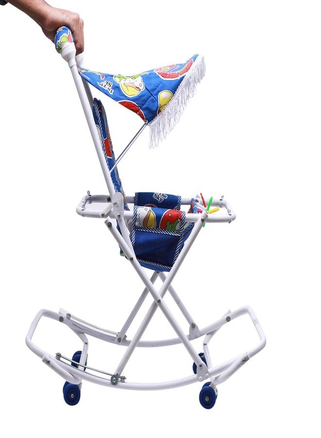 Maanit Baby Stroller Cum Swing for Newborn Baby 0-3 Years Old Kids (Blue) - Image 3