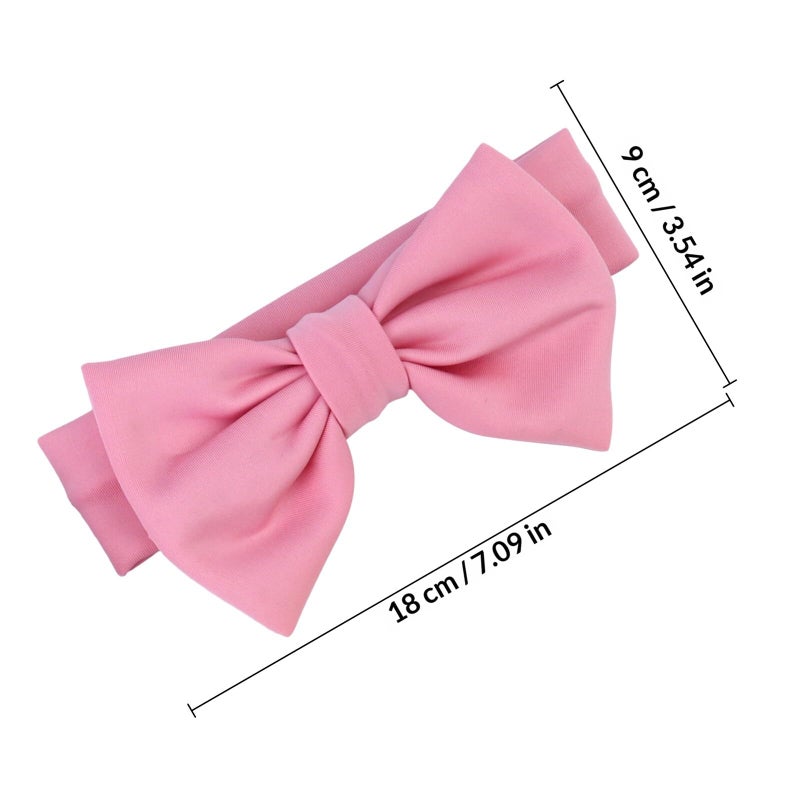 Soft Stretchy Adjustable Baby Bow Headbands 4 Pack For Newborns Infants Photography - Image 3