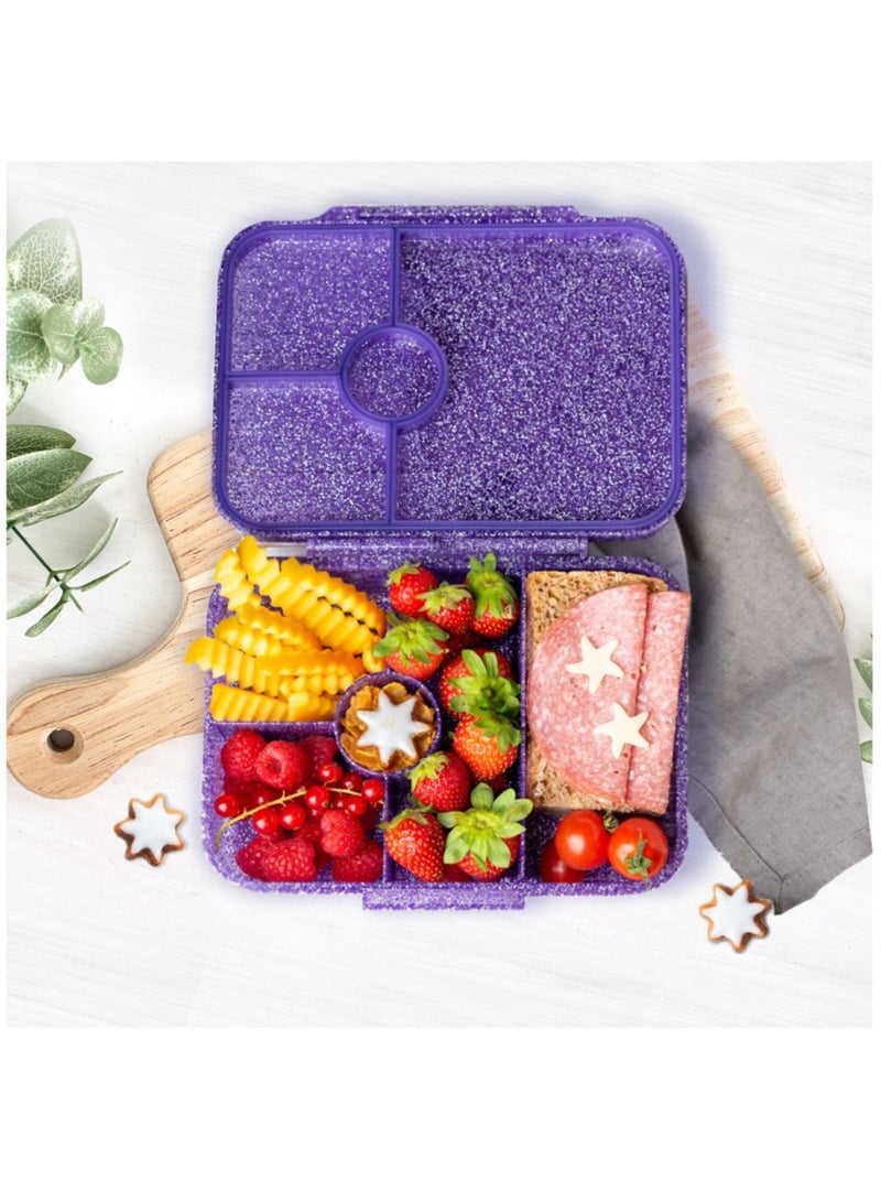 ESSEN Tritan Bento Lunch Box for Kids Girls - Purple Glitter Butterfly - Image 5