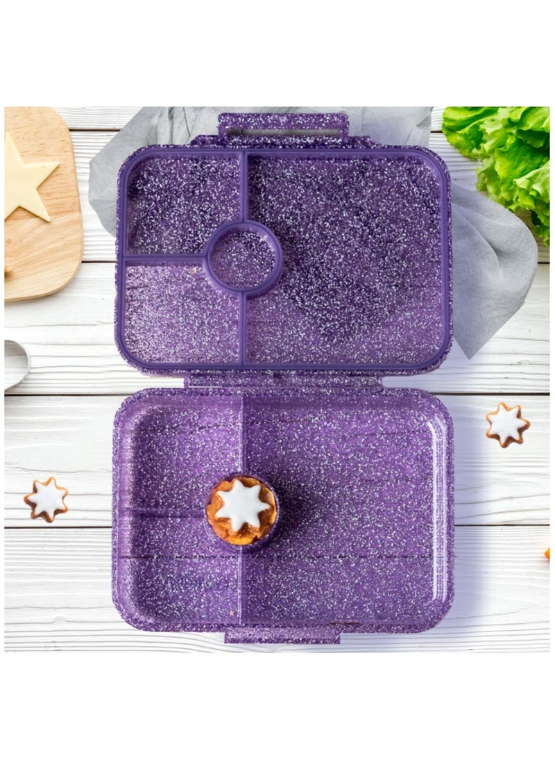 ESSEN Tritan Bento Lunch Box for Kids Girls - Purple Glitter Butterfly - Image 4