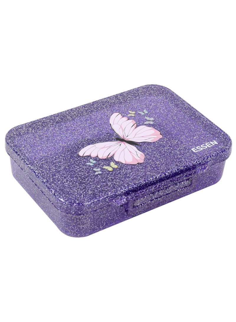 ESSEN Tritan Bento Lunch Box for Kids Girls - Purple Glitter Butterfly - Image 2