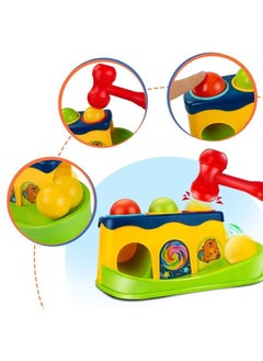 BAYBEE Handle Hammering Ball Game Box For Kids with Ball Roll Rover Hammer Toy with 3 Balls - Early Development Toy Hammer Case Toy Pounding Bench For Kids Toddlers 1 2 3 Years Boy Girl 25x10x10cm  - Image 4