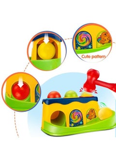 BAYBEE Handle Hammering Ball Game Box For Kids with Ball Roll Rover Hammer Toy with 3 Balls - Early Development Toy Hammer Case Toy Pounding Bench For Kids Toddlers 1 2 3 Years Boy Girl 25x10x10cm  - Image 5