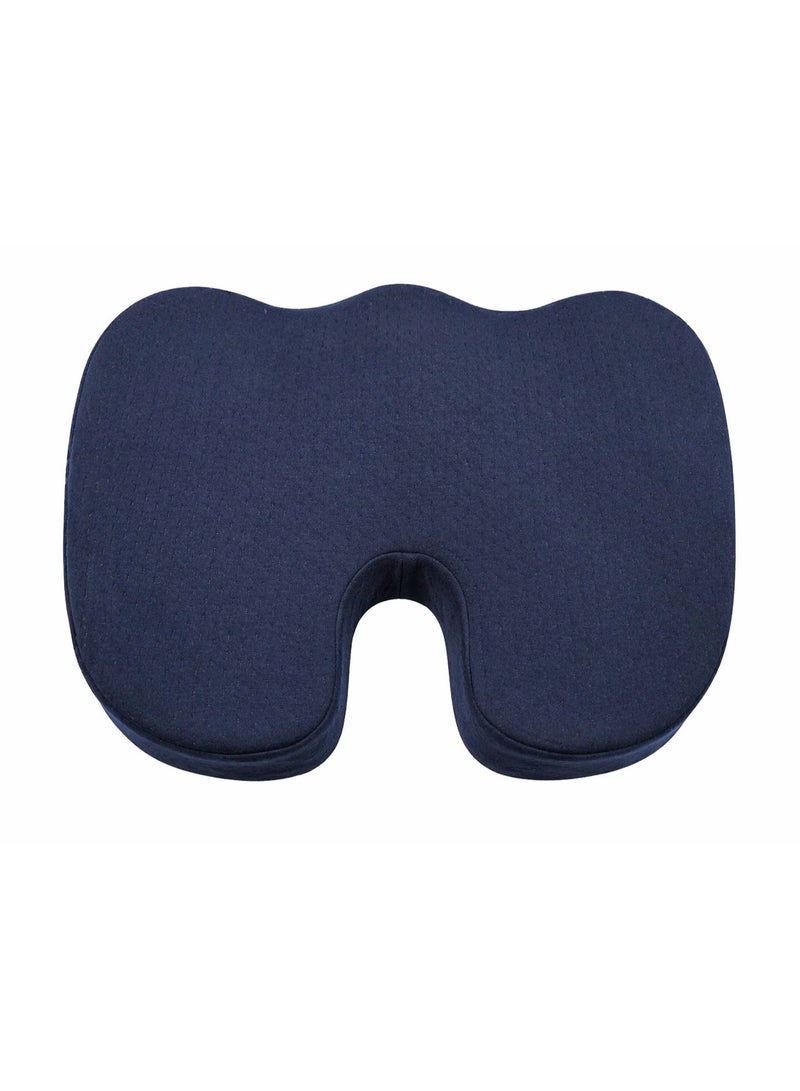 Venus VENOS Coccyx Seat Cushion with Ergonomic U Cut-Out and Soft Breathable Cover - Comfortable Sitting Pillow for Office Home and Car - Navy - Image 1