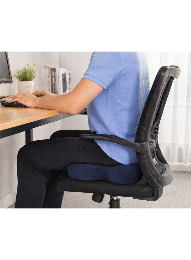 Venus VENOS Coccyx Seat Cushion with Ergonomic U Cut-Out and Soft Breathable Cover - Comfortable Sitting Pillow for Office Home and Car - Navy - Image 2