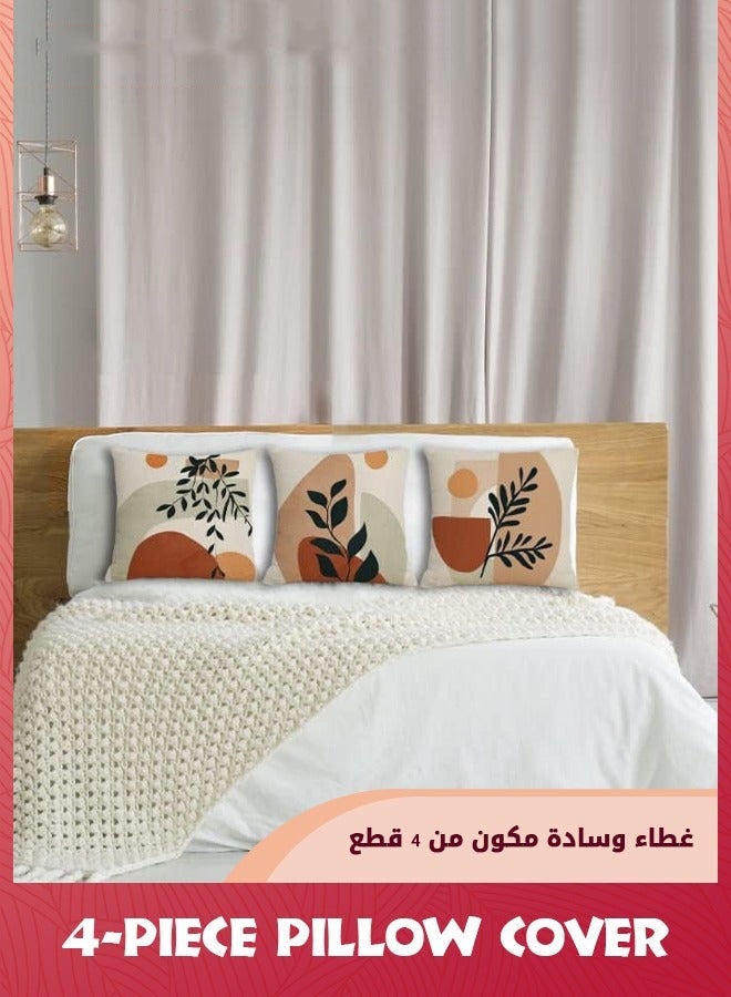 دوركو بوهو رمي غطاء الوسادة, مجموعة من 4 بوهو تجريدي غطاء الوسادة, 18x18inch الحد الأدنى الهندسية رمي غطاء الوسادة, رمي الوسادات للكريكة وسادة حالة ديكور المنزل - Image 4
