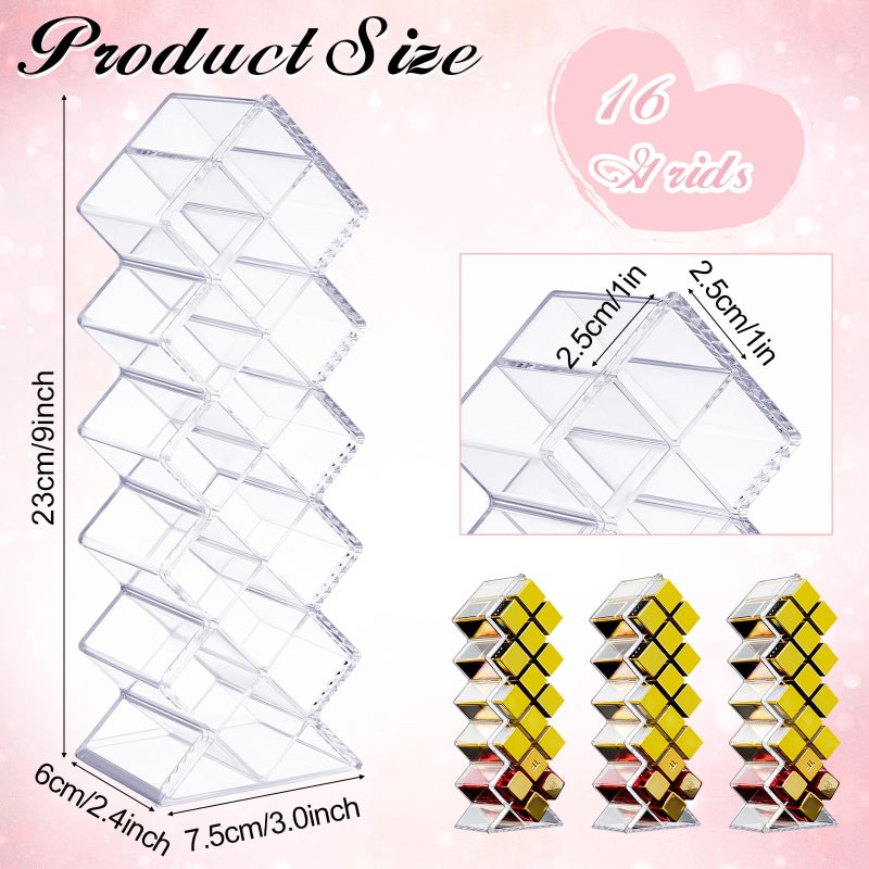 Rozer 6 Pack Acrylic Lipstick Holder Organizer 96 Slots Clear Lip Gloss Holder Organizers Stackable Fish Shape Lipsticks Tower Lipstick Case Display Stand Storage Box For Makeup Cosmetic Vanity Drawer - Image 2