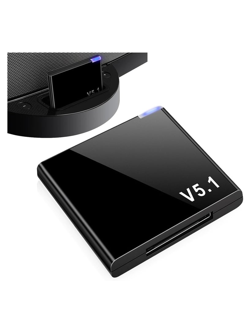 30-Pin Bluetooth Adapter, 5.1 Bluetooth Audio Receiver for Apple Dock, iPod, iPhone, Bose SoundDock & Other 30-Pin Music Docking Stations - Wireless Streaming Made Easy!