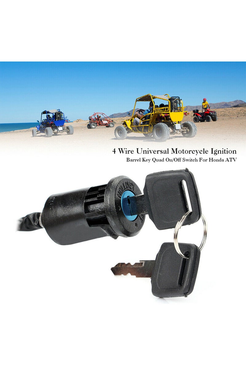 إيروريكس مفتاح تشغيل دراجة نارية + مفاتيح، ملحقات سكوتر مناسبة للدراجات الرباعية والدراجات الترابية والمركبات الرباعية، تشغيل/إيقاف بلاستيكي... - Image 2