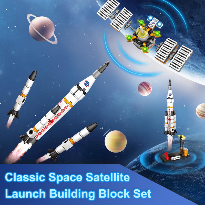 Sciencow Space Exploration Shuttle Toys for Boys, STEM Aerospace Building Kit Toy with Rocket, Space Shuttle, Moon Buggy and Satellite, Best Gifts for 6, 7, 8, 9, 10+ Year Old Boys (415 PCS) - Image 2