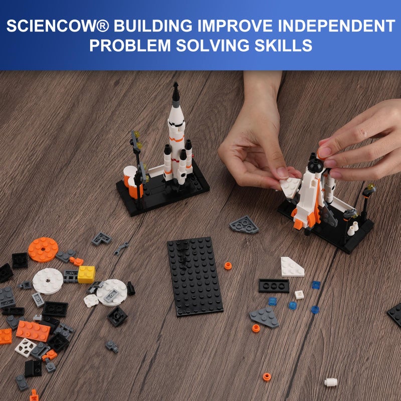 Sciencow Space Exploration Shuttle Toys for Boys, STEM Aerospace Building Kit Toy with Rocket, Space Shuttle, Moon Buggy and Satellite, Best Gifts for 6, 7, 8, 9, 10+ Year Old Boys (415 PCS) - Image 5