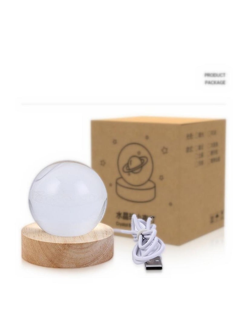 Bluejw 3D Crystal Ball Night Light Clear Galaxy Led Light With Wooden Base Glass Ball Ornaments Nightlight Decolamp With Touch Switch Led Light Decorative Lamp Gifts For Home Desktop Decor - Image 3