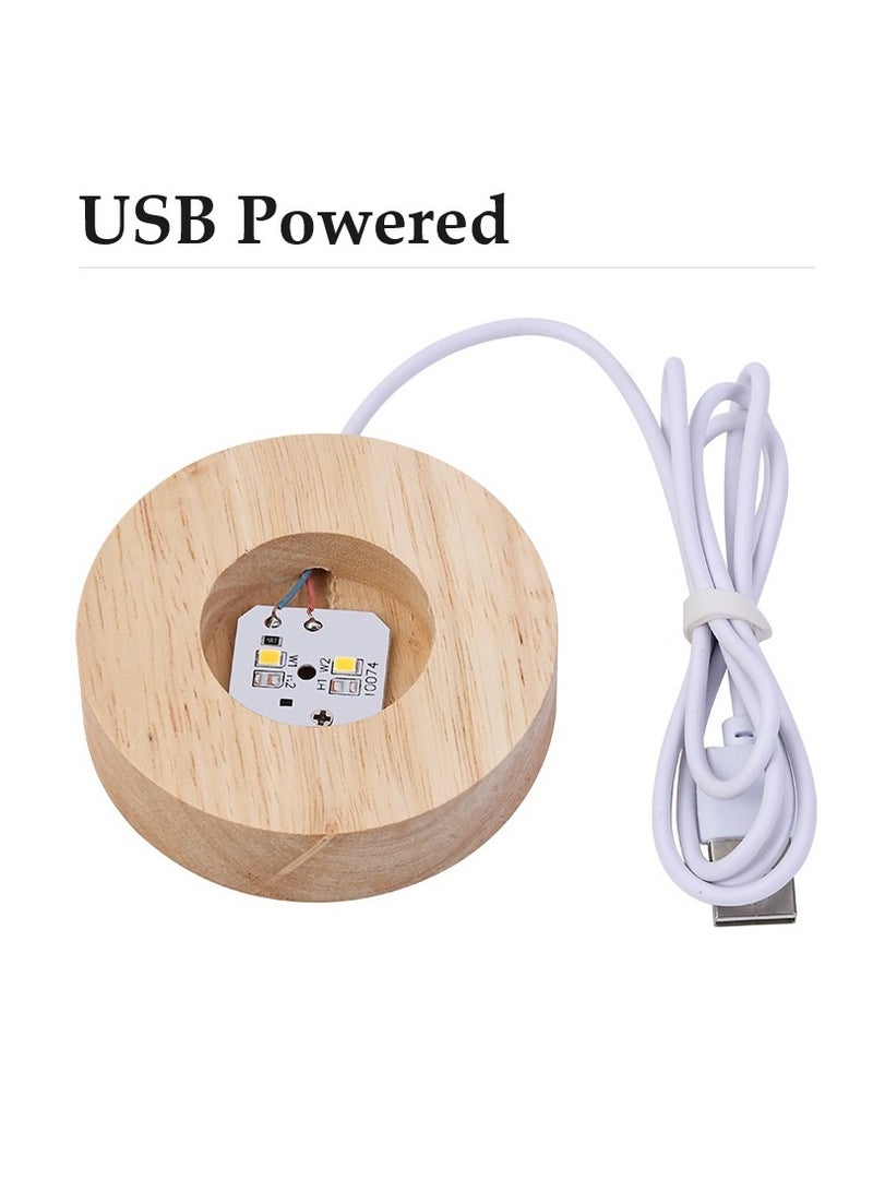 Bluejw 3D Crystal Ball Night Light Clear Galaxy Led Light With Wooden Base Glass Ball Ornaments Nightlight Decolamp With Touch Switch Led Light Decorative Lamp Gifts For Home Desktop Decor - Image 2