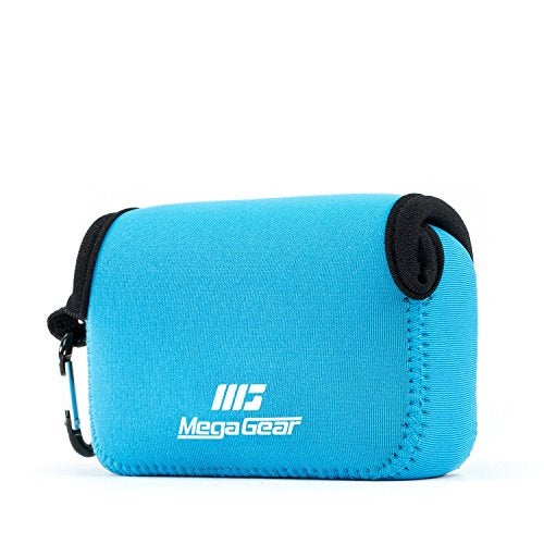 MegaGear Canon Powershot Sx730 Hs Sx720 Hs Sx710 Hs G16 G15 Ultra Light Neoprene Camera Case With Carabiner Blue MG1247 PU Leather - Image 3