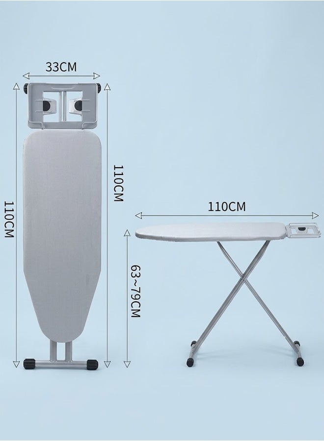 NKX Foldable Ironing Board with Iron Rest | 110CM Large Surface | Adjustable Height 63-79CM | Space-Saving Design with Non-Slip Feet - Image 5