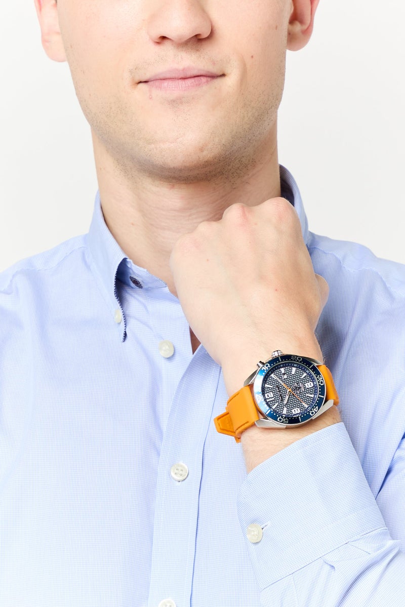 Timberland Men TDWGN0010002 Silicone Analog Watch 44 mm, Orange  - Image 2
