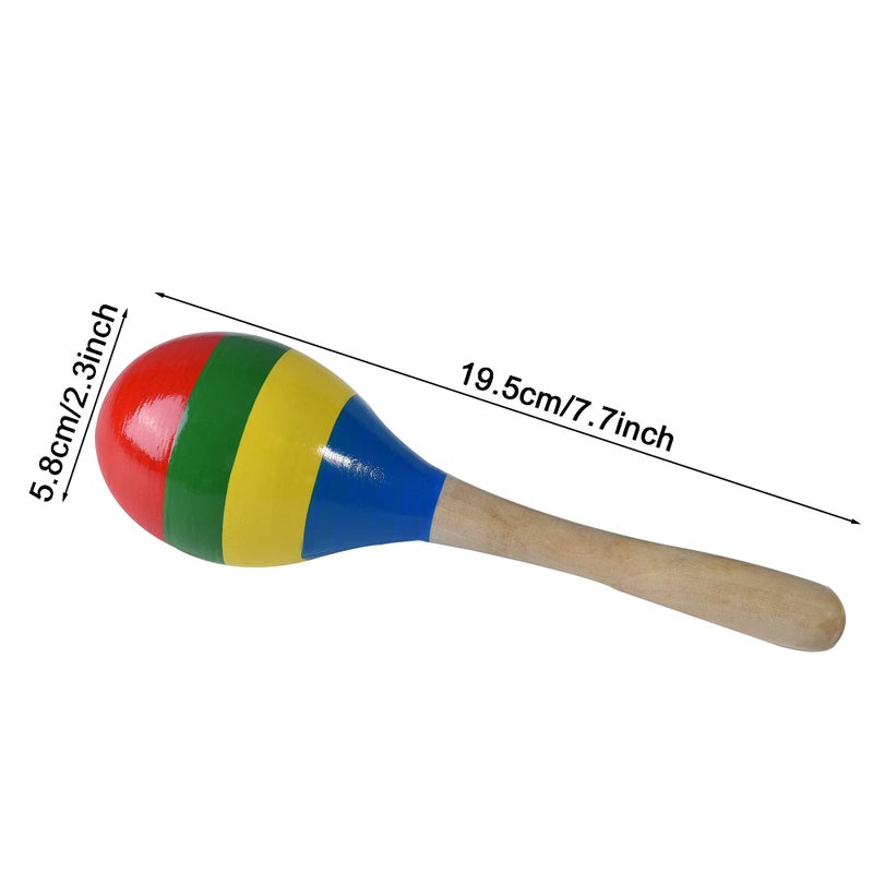 DOMG Maracas Hand Percussion Rattles, Wooden Rumba Shaker Musical Instrument for Kids Adults, Set of 2 - Image 3
