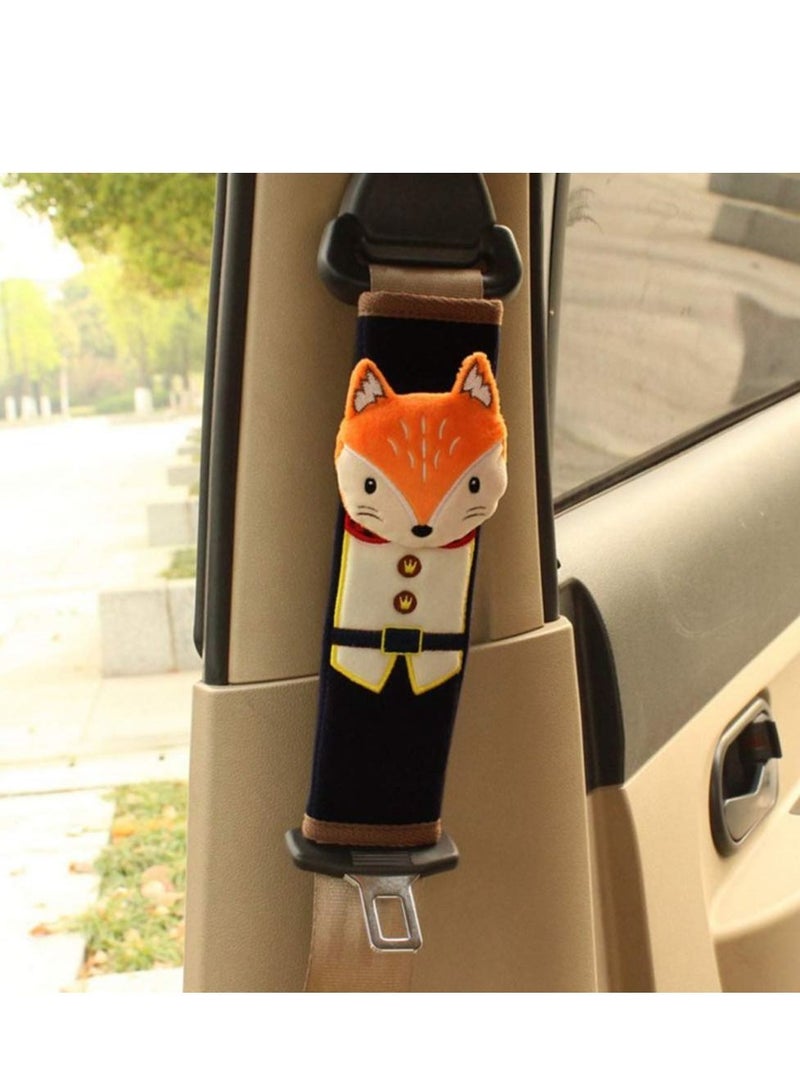 KASTWAVE Cartoon Car Seat Belt Cover, Shoulder Strap Pad Universal Safety Belt Strap Cushion Pads for a More Comfortable Driving Cute Animal Seat Belt Protector Pad Soft Neck Support Car Seat Belt Cover 2Pcs - Image 3