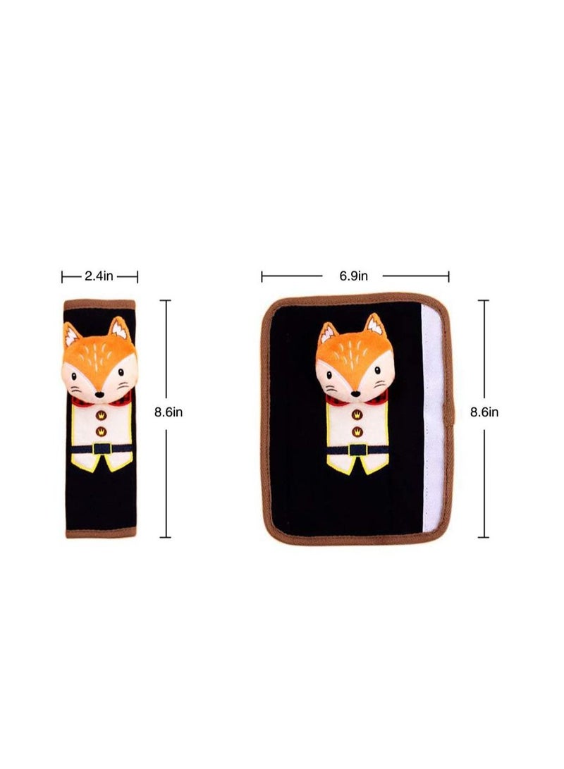 KASTWAVE Cartoon Car Seat Belt Cover, Shoulder Strap Pad Universal Safety Belt Strap Cushion Pads for a More Comfortable Driving Cute Animal Seat Belt Protector Pad Soft Neck Support Car Seat Belt Cover 2Pcs - Image 4
