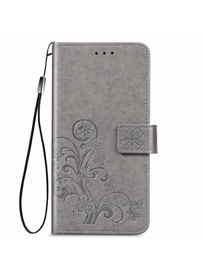 erorex Case For One Plus Nord N10 5G Four-leaf Clasp Embossed Buckle Mobile Phone Protection Leather Case with Lanyard & Card Slot & Wallet & Bracket Function - Image 2