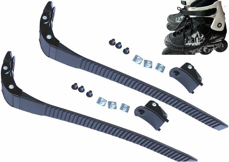 Alemon 2 Pieces Replacements Inline Roller Skating Shoes Energy Strap with Screws Nuts Skates Buckles Accessory,3 Colors Black Blue Pink - Image 1