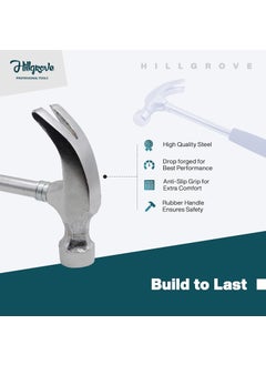 Hillgrove Hillgrove HGCM462M1 High Quality Durable Construction Metalworking Household Rubber Handle Straight Best Claw Hammer with Wire Cutter and 5in1 Screwdriver Set  - Image 5