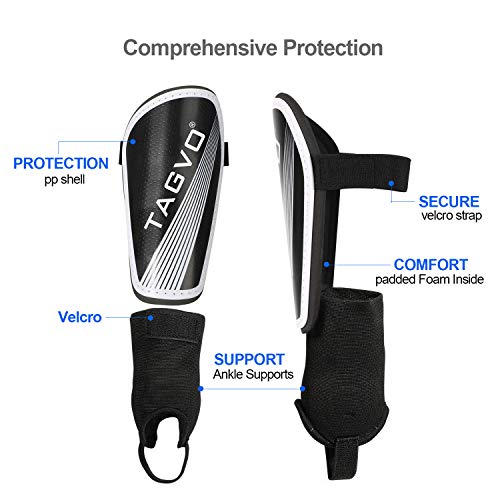 TAGVO Soccer Shin Guards for Kids Youth - Protective Soccer Equipment for Boys Girls - Adults Men Women Soccer Shin Guards - Soccer Shin Pads for Kids 3-16 Years Old Girls Boys, High Impact Resistant - Image 3
