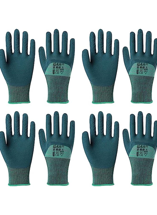 4 Pairs Gardening Gloves – Breathable Rubber Coated Waterproof Work Gloves, Touch Screen Compatible for Yard, Fishing, Planting, Weeding, Fits Most - Image 1