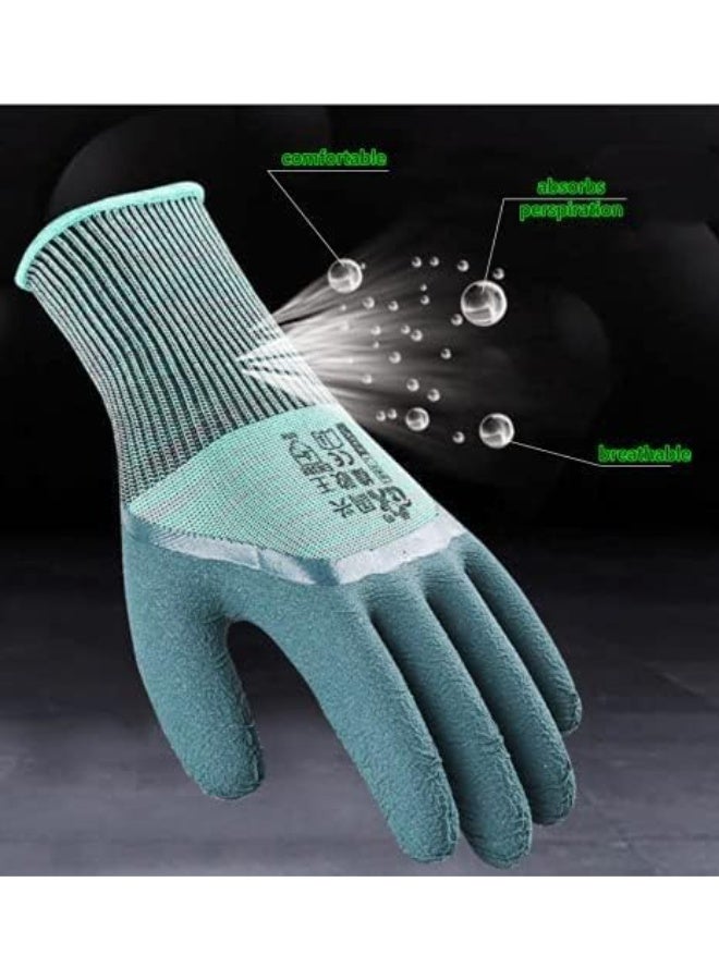 4 Pairs Gardening Gloves – Breathable Rubber Coated Waterproof Work Gloves, Touch Screen Compatible for Yard, Fishing, Planting, Weeding, Fits Most - Image 3