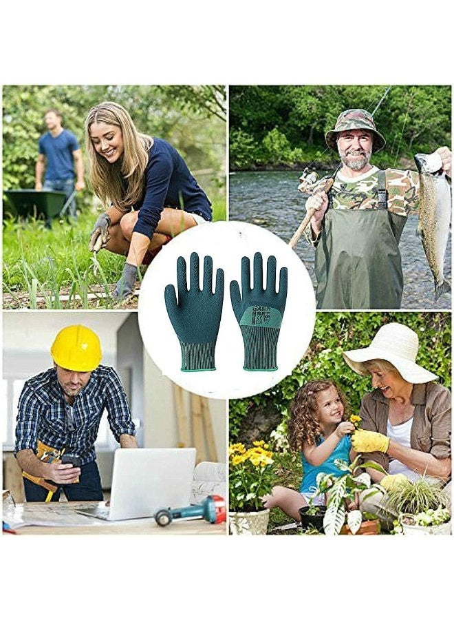 4 Pairs Gardening Gloves – Breathable Rubber Coated Waterproof Work Gloves, Touch Screen Compatible for Yard, Fishing, Planting, Weeding, Fits Most - Image 2