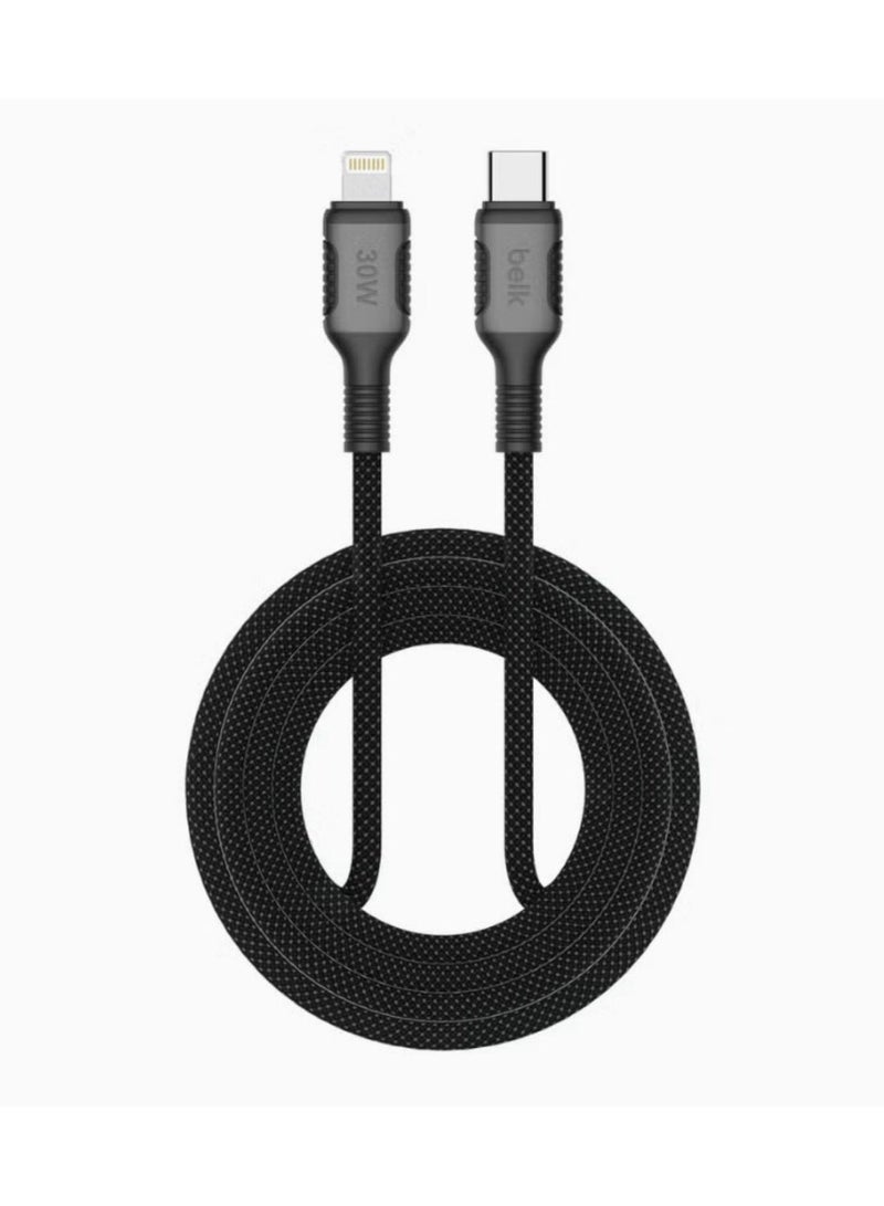 بيلك كابل شحن USB-C إلى Lightning بقوة 30 وات بطول 2 متر أسود - Image 5