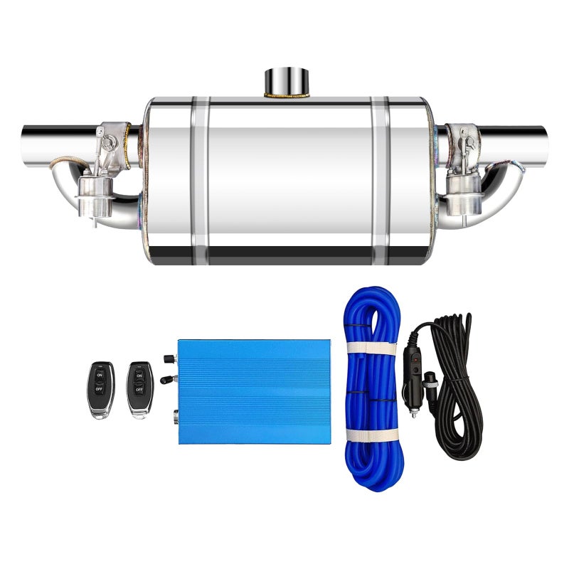 Peastorm 25 Inch Valvetronic Exhaust Cutout with Muffler Cat Back Exhaust System Valve Kit Double Valve