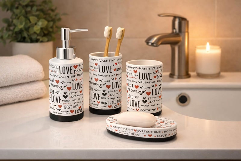 Practical 3 Piece Bathroom Set – Soap Dispenser, Toothbrush Cup, Soap Dish, Modern Colorful Design, Sturdy Material and Easy to Clean, Suitable for Bathroom, Kitchen, Sink Organization - Image 2