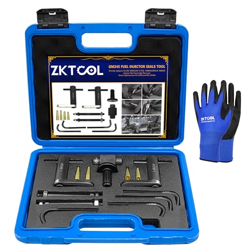 ZKTOOL GM245 Fuel Injector Rail Assembly Remover Tool Fuel Injector Seals Install Replace Tools Set Compatible with Cadillac Saturn Pontiac Chevrolet Subaru 6706 EN49248 EN49245 EN51105 18683AA000 - Image 1