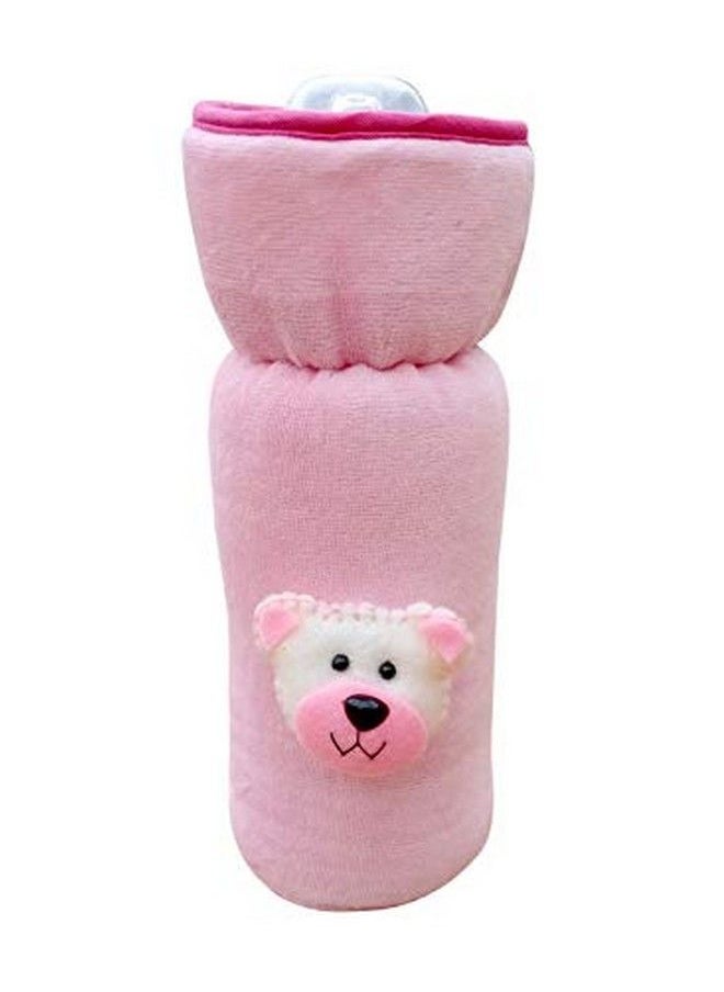 The Little Lookers Soft Plush Stretchable Baby Feeding Bottle Covers For Feeders With Easy To Hold Strap (Blue & Light Pink Narrow Neck 240Ml)  - Image 5