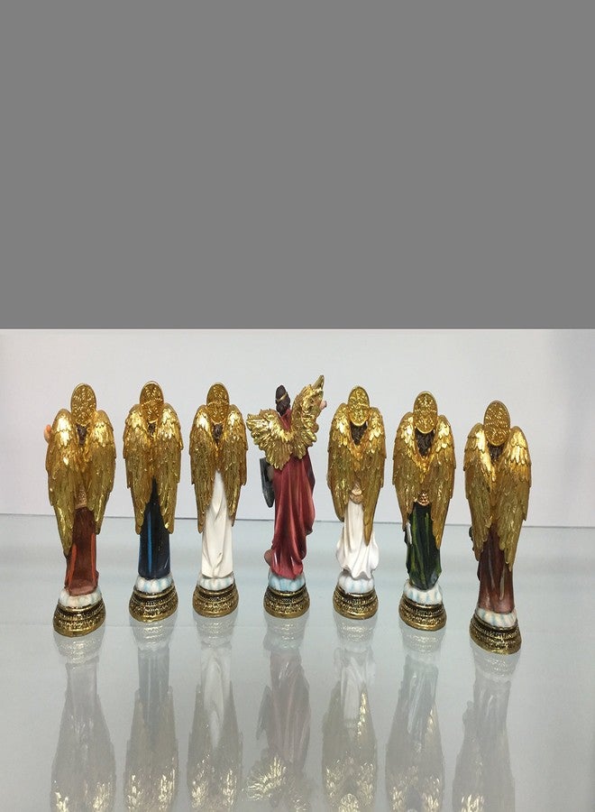 مجموعة كاملة من تماثيل الملائكة السبعة، مقاس 6 بوصات، إصدار جديد، مجموعة تماثيل مقدسة، زينة دينية، منحوتة عيد الفصح - Image 3