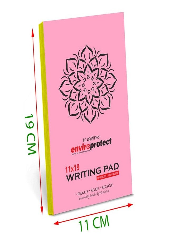 PG Creations Long Memo Size, Pack of 2 Pads, Pocket Unruled Writing Notepads, 100 Sheets per Pad, 70 Gsm Blank Plain Paper Pad for Note-Taking, Office, Home & Students, 11x19 cm, Yellow - Image 2