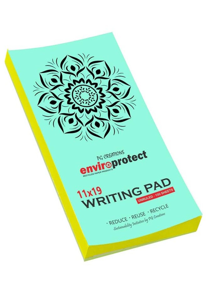 PG Creations Long Memo Size, Pack of 2 Pads, Pocket Unruled Writing Notepads, 100 Sheets per Pad, 70 Gsm Blank Plain Paper Pad for Note-Taking, Office, Home & Students, 11x19 cm, Yellow - Image 3