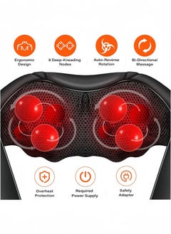 XiuWoo Shiatsu Neck and Back Massager with Soothing Heat Electric Deep Tissue 3D Kneading Massage Pillow for Shoulder Leg Body Muscle Pain Relief Home Office and Car Use  - Image 2