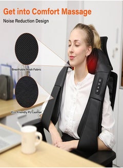 XiuWoo Shiatsu Neck and Back Massager with Soothing Heat Electric Deep Tissue 3D Kneading Massage Pillow for Shoulder Leg Body Muscle Pain Relief Home Office and Car Use  - Image 4