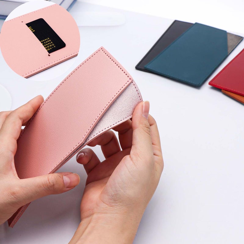 XiowDow Pink Cash Holder PU Leather Cash Wallet Budget Envelope Credit Card Holder Reusable Money Clip for Women Men Budgeting Purse Receipt Bill Holder Coupon Organizer - Image 4