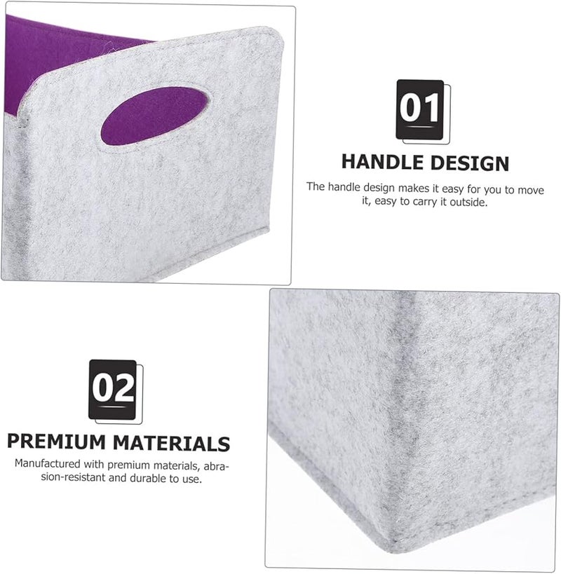 Large Felt Storage Basket Organizer For Books Clothes Toys Home Bedroom Nursery Space Saving - Image 4