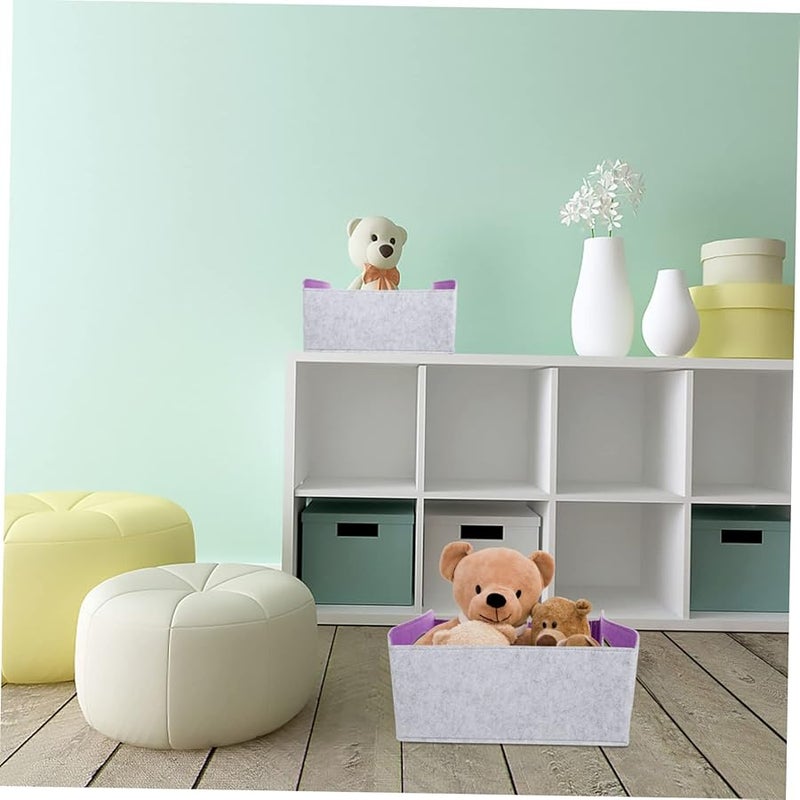 Large Felt Storage Basket Organizer For Books Clothes Toys Home Bedroom Nursery Space Saving - Image 5