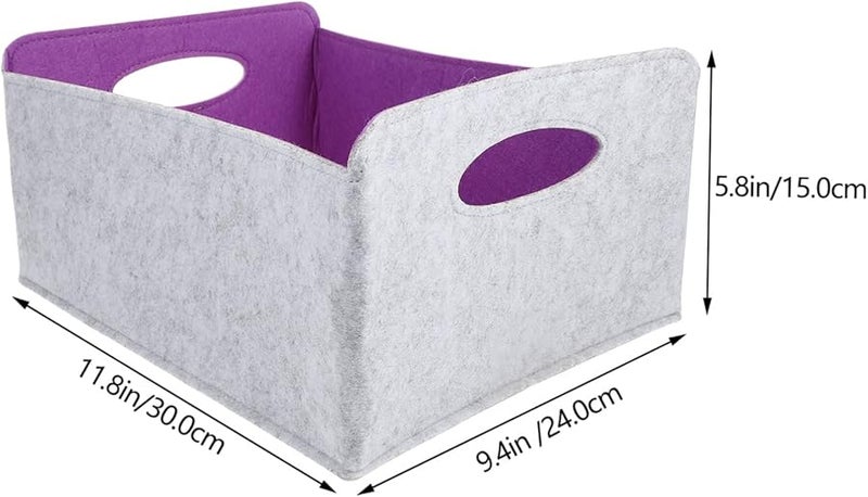 Large Felt Storage Basket Organizer For Books Clothes Toys Home Bedroom Nursery Space Saving - Image 3