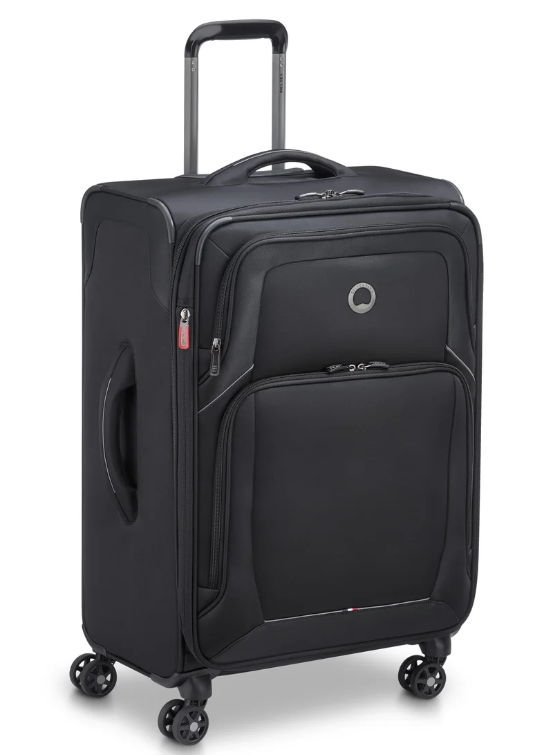 DELSEY Paris Optimax Lite 68.5cm Softcase 4 Double Wheel Expandable Check-In Luggage Trolley Black