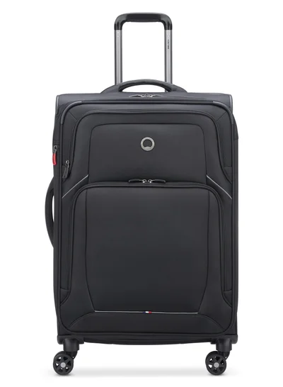 DELSEY Paris Optimax Lite 68.5cm Softcase 4 Double Wheel Expandable Check-In Luggage Trolley Black