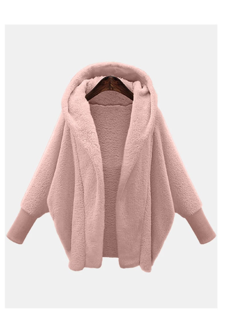 Loquat Fashion Women's Padded Jacket Hooded Long Jacket Casual Warm Padded Jacket Pink 